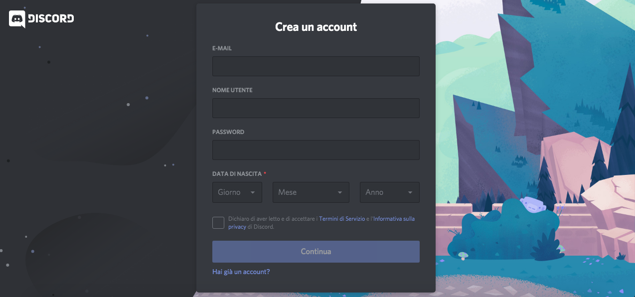 register to discord